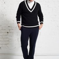 Wunderwerk Herren Pullover aus Bio Baumwolle „Striped V-neck male“