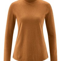 HempAge Damen Langarm-Shirt mit Stehkragen Hanf/Bio-Baumwolle