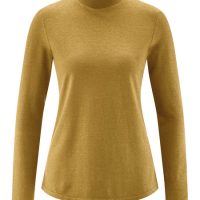 HempAge Damen Langarm-Shirt mit Stehkragen Hanf/Bio-Baumwolle
