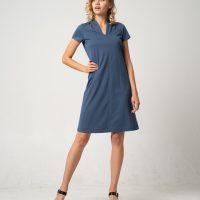 Alma & Lovis Softes Kleid mit Kelch-Ausschnitt aus Bio-Baumwolle ‚Brushed Dress‘