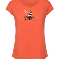 GREENBOMB Damen T-Shirt Bike Panda reine Bio-Baumwolle