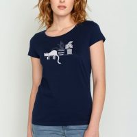 GREENBOMB Animal Cat Window Loves – T-Shirt für Damen