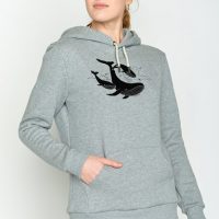 GREENBOMB Animal Flying Whale Chipper – Hoodie für Damen