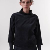 LANIUS Sweatshirt mit Stehkragen aus Bio-Baumwolle