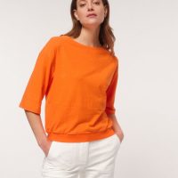 LANIUS Shirt mit überschnittener Schulter aus Hanf und Bio-Baumwolle