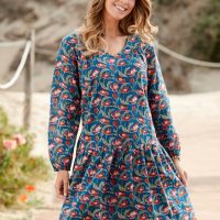 Deerberg Kleid mit Blumenmuster | Bio Baumwolle