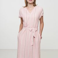 Kleid aus LENZING ECOVERO/Leinen Mix | Dress FENNEL STRIPES recolution