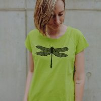 ilovemixtapes Frauen Raglan T-Shirt mit Libelle Biobaumwolle ILI4