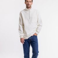 Rotholz Half Zip Sweatshirt aus Bio-Baumwolle