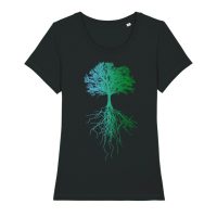 roots of compassion Baum T-Shirt bio & fair & vegan – taillierter Schnitt – Wurzeln, Natur