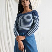 Rifò – Circular Fashion Made in Italy Recycelter Pullover aus Denim-Baumwolle Coco