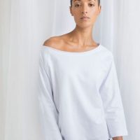 Mantis Damen T-Shirt Flash Dance Sweatshirt weiter Schulterfreier Ausschnitt