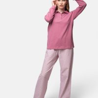 greenjama Damen Langarm-Shirt mit Polo-Kragen, GOTS-zertifiziert