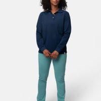 greenjama Damen Langarm-Shirt mit Polo-Kragen, GOTS-zertifiziert