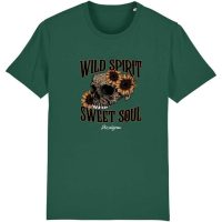 DüsselGreen Totenkopf, Slogan, Sonnenblume, Leopard Muster, Tshirt aus Bio Baumwolle