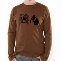 Picopoc Langarm T-Shirt Hamster und der Hamsterrad in Braun & Schwarz