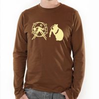 Picopoc Hamster und der Hamsterrad in Braun und Beige / Langarm T-Shirt