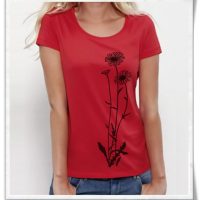 Picopoc Blumen T-Shirt in rot  für Frauen
