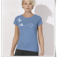 Picopoc Schnecke & Schmetterling T-Shirt für Frauen in Blau