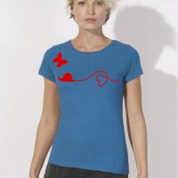 Picopoc Schnecke & Schmetterling T-Shirt  für Frauen in blau & rot