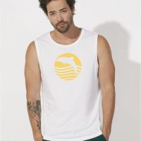 Picopoc Sonnenaufgang mit Delfin / Ärmelloses T-Shirt in weiß