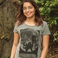 päfjes Katze Minka Fauch – Fair Wear Frauen T-Shirt – Mid Heather Grey