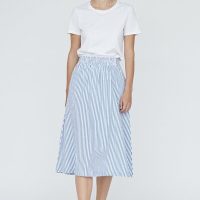 Basic Apparel Gestreifter Midi Rock – Tilde Skirt – aus Biobaumwolle