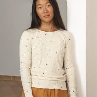 Matona Geripptes Langarmshirt für Frauen aus Bio-Baumwolle / Rib Top