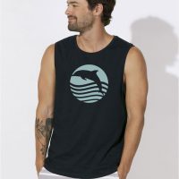 Picopoc Delphin T-Shirt, ärmellos “ Sonnenuntergang mit Delfin “ in schwarz