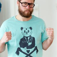 päfjes T-Shirt „Bär“ Bruno – Fair Wear T-Shirt – Heather Mint
