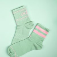 Socken „Ooley Midi Pastel 2-Pack bubble gum“ aus Biobaumwolle made in Italy