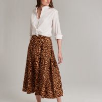 Addition Sustainable Apparel Midi Rock aus Bio-Baumwolle – Easy Skirt leopard