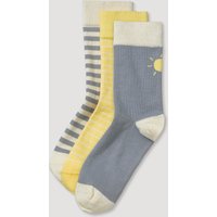 hessnatur Damen Sockenn im 3er-Set aus Bio-Baumwolle – gelb –