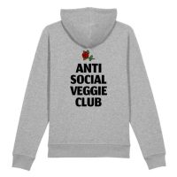 Plant Faced Clothing Damen vegan Hoodie Anti Social Veggie Club Grau