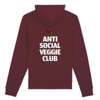 Plant Faced Clothing Damen vegan Hoodie Anti Social Veggie Club Bordeaux