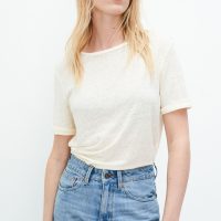 Kuyichi Damen vegan T-Shirt Olivia Melange Off White