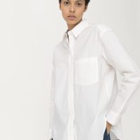 hessnatur Damen Bluse aus Bio-Baumwolle – weiß –
