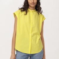 hessnatur Damen Bluse aus Bio-Baumwolle – gelb –