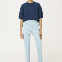 hessnatur Damen Jeans High Rise Slim Fit aus Bio-Denim – blau –