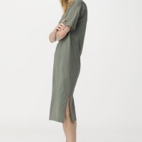 hessnatur Damen Jersey-Kleid aus Bio-Baumwolle – grün –