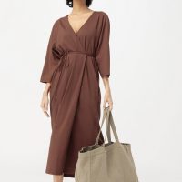 hessnatur Damen Jersey-Kleid aus Bio-Baumwolle – braun –