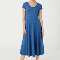 hessnatur Damen Jersey-Kleid aus Bio-Baumwolle – blau –
