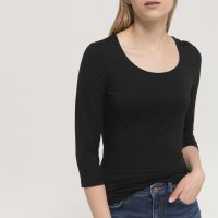 hessnatur Damen Jersey-Shirt aus TENCEL™Modal – schwarz –