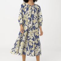 hessnatur Damen Kleid aus Bio-Baumwolle – blau –