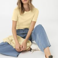 hessnatur Damen Kurzarm-Shirt aus Bio-Baumwolle – gelb –