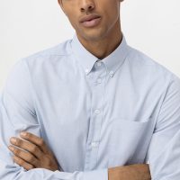 hessnatur Herren Oxford Hemd Modern Fit aus Bio-Baumwolle – blau –