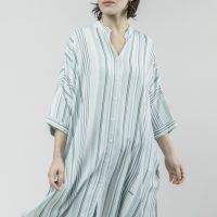 Brava Fabrics Damen vegan Übergroßes Kleid Aqua Promenade