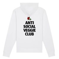 Plant Faced Clothing Damen vegan Hoodie Anti Social Veggie Club Weiß
