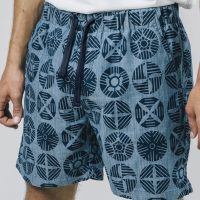 Brava Fabrics Herren vegan Shorts Geocircles Blau