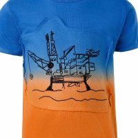 Infantium Victoria unisex vegan T-Shirt Ölbohrinsel Blau Orange